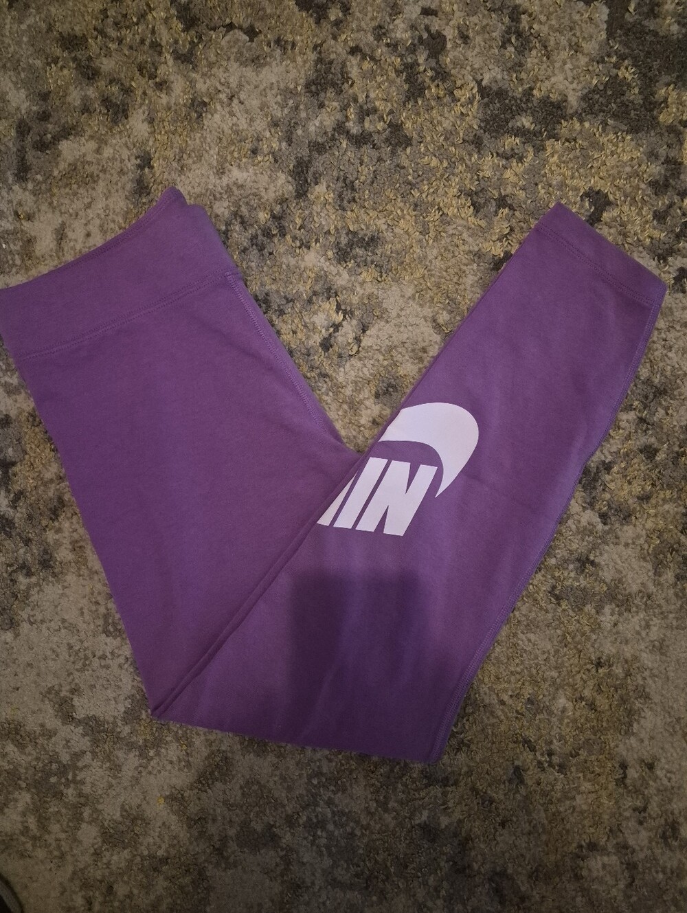 Nike Womens Purple Leggings with White Swoosh Size Large.never Worn No Tsnbky A